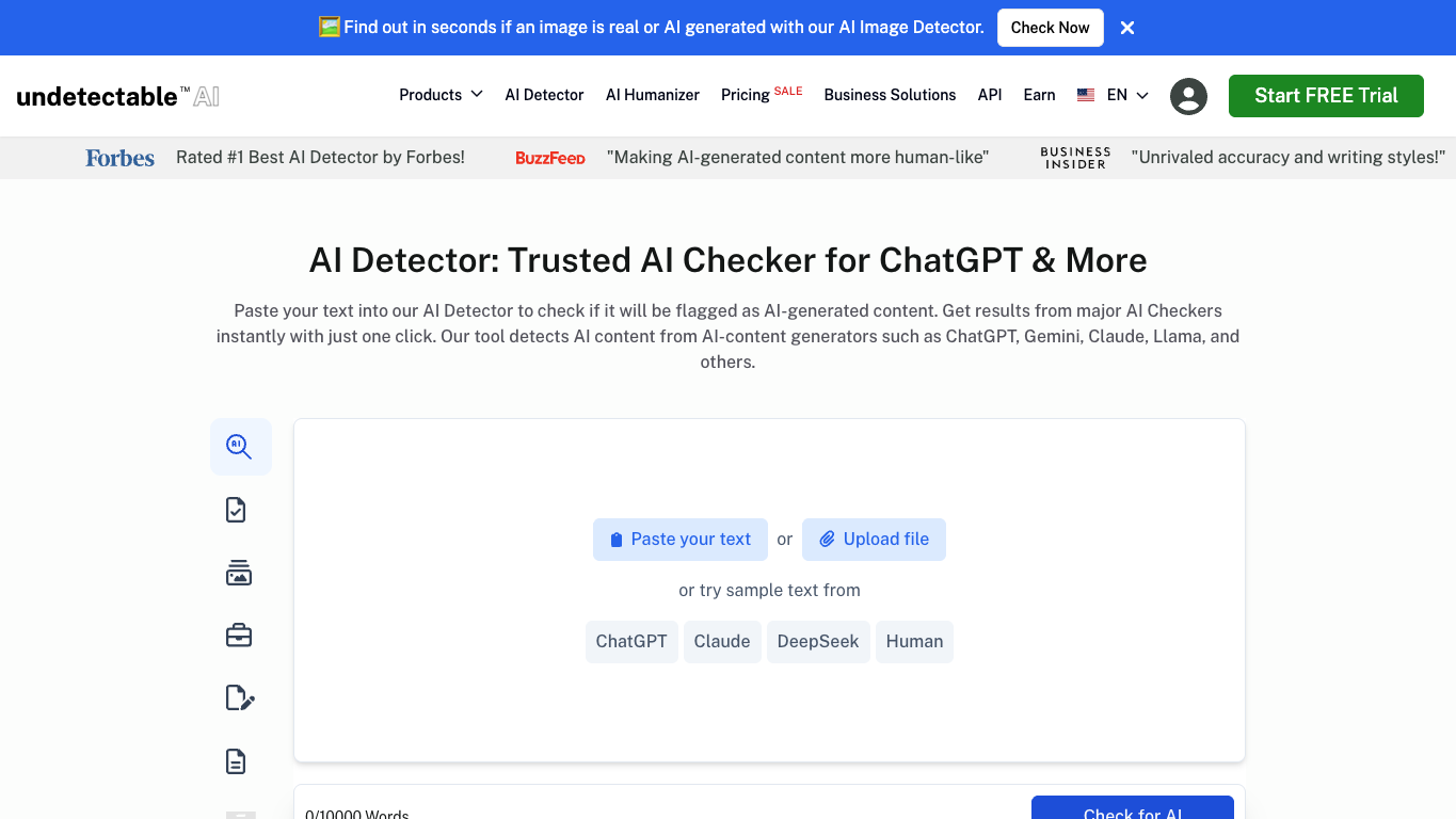 Undetectable AI screenshot
